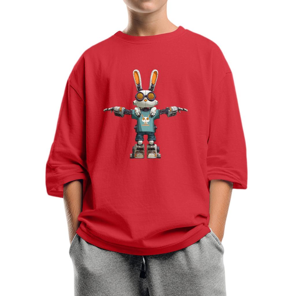 Children's Fashion Printed Round Neck Seven Sleeve Top Casual T-Shirt