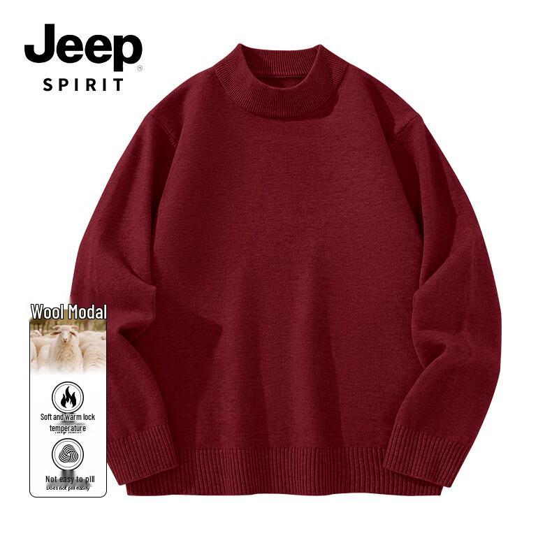 JEEP SPIRIT Men s Year of the Horse Warm Half-Turtleneck Knit Sweater XL