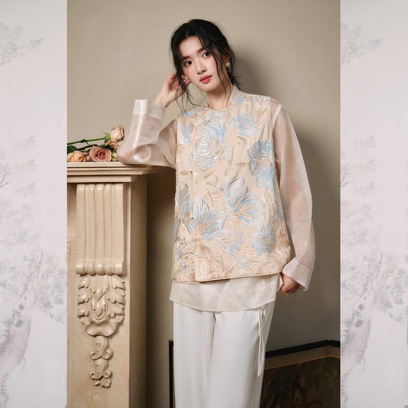 JK&JS New Chinese Style Oblique Placket Vest