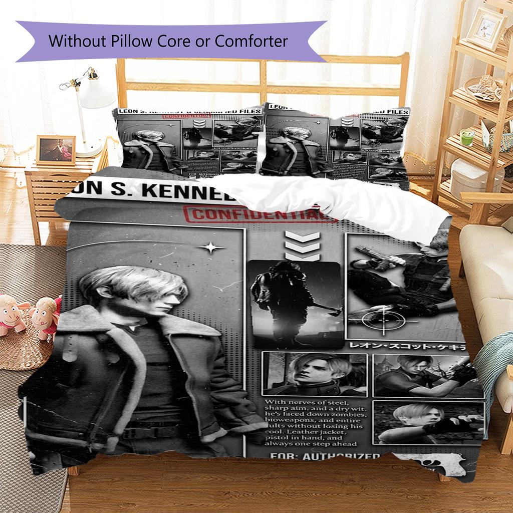 Leon Kennedy Pattern Bedding Set Quilt Cover Pillowcase Home Decor Gift (1 * duvet cover + 2 * pillowcase, without core)