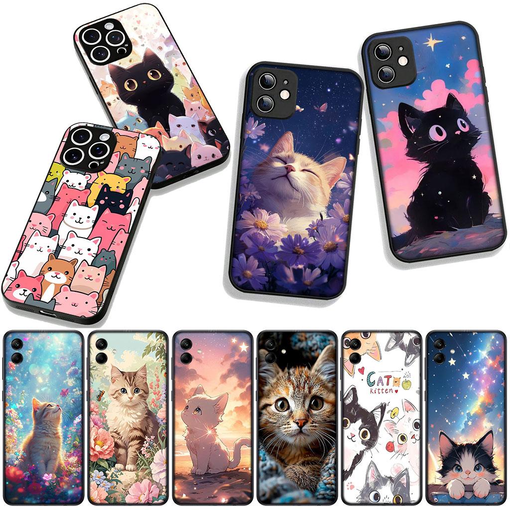 Cartoon Kitten Cat Eyes Lovely Phone Cover for Apple iPhone 16 15 14 Plus 13 12 Mini 17 Pro Max + ProMax 16E Air Case