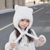 Toddler Bear Ear Knitted Hat Warm Winter Protective Headgear For Kids