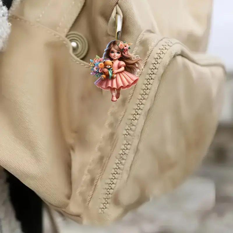 Acrylic Whimsical Angel Hanging Pendant For Eyecatching Car Interior Decor Rearview