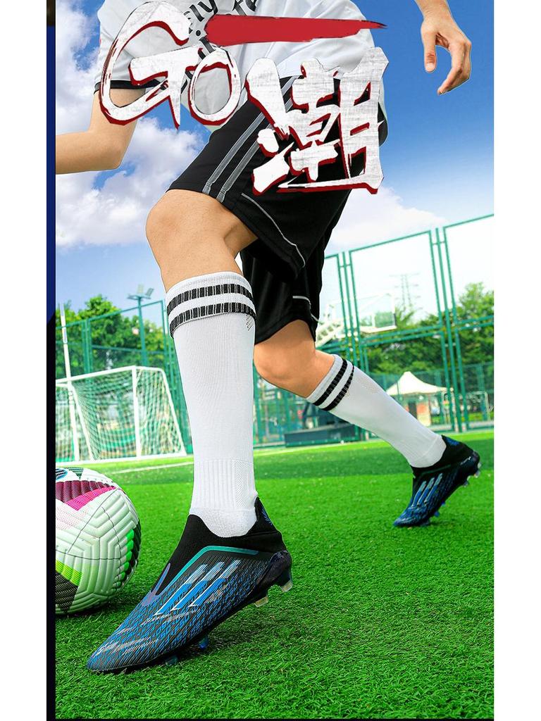 Chuteiras de Futebol para Exterior com Travas Longas para Homens, Mulheres e Adolescentes - Sapatos de Treino para Alunos do Ensino Fundamental I e II