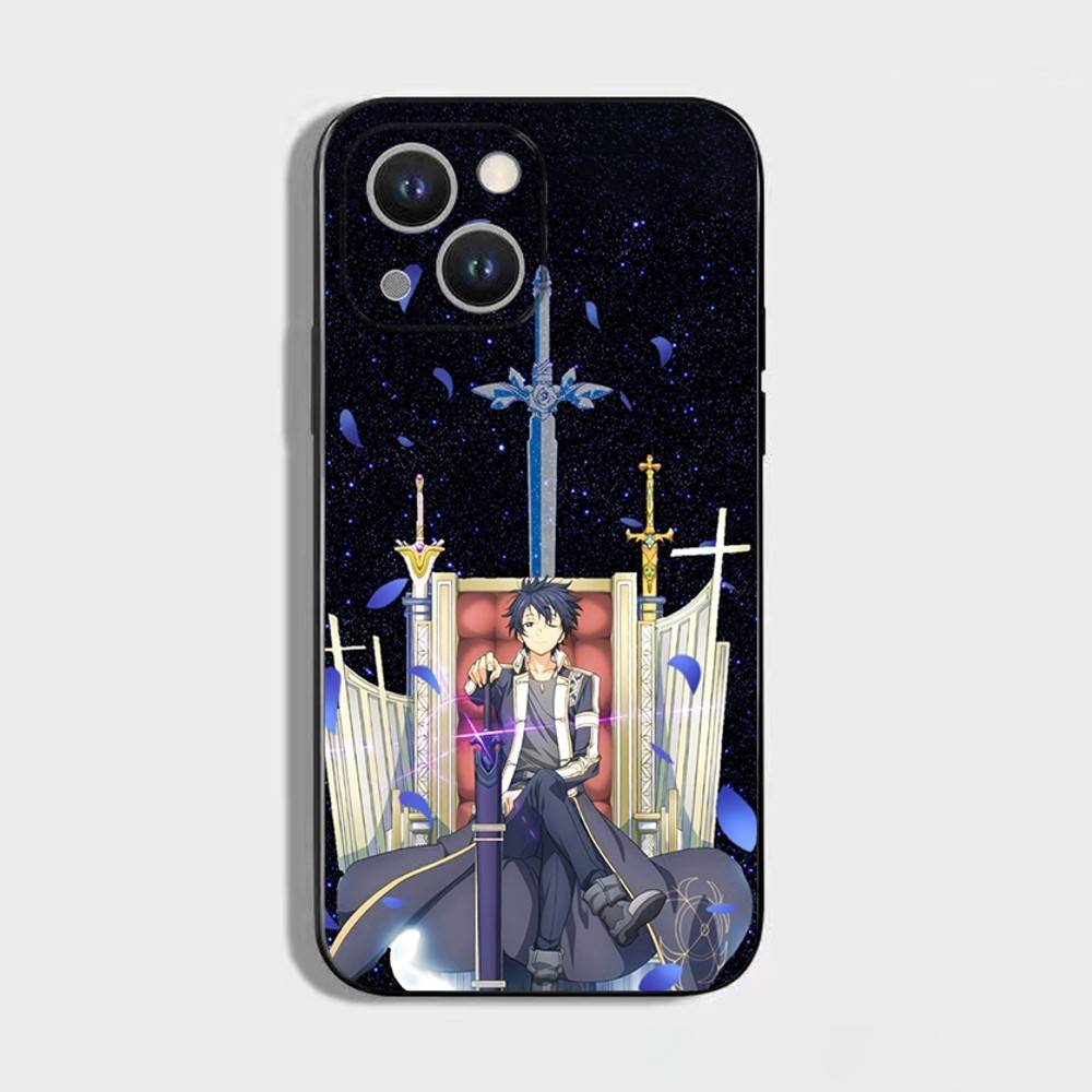 Sword Art Online SAO Kirigaya Phone Case For iPhone 16,15,14,13,12,11 Plus,Pro Max,XS,X,XR,SE,Mini,8,7,Soft Silicone Black Cover