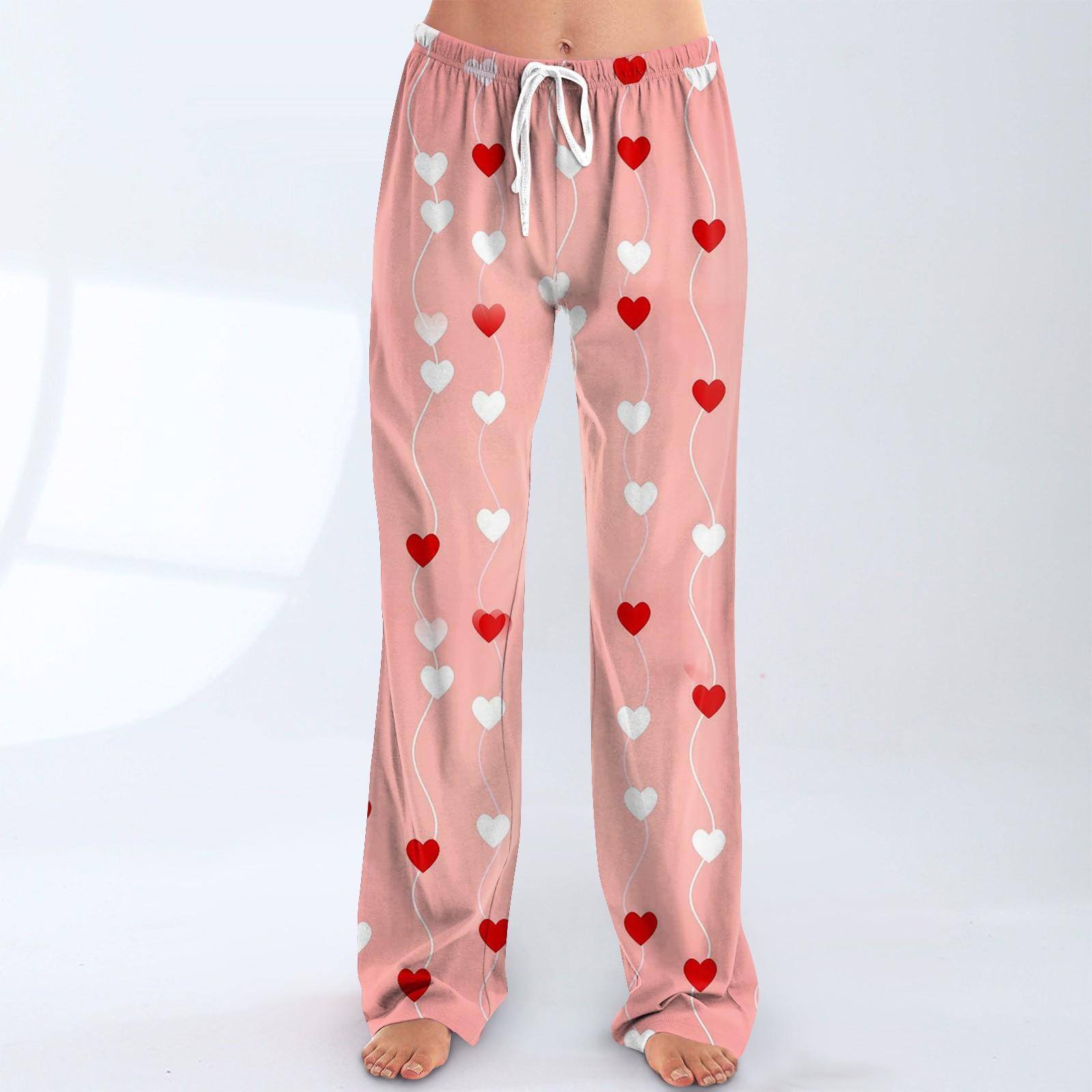 

Женские пижамные штаны, одежда для сна, повседневные брюки с эластичной резинкой на талии, удобные прямые свободные брюки для йоги L