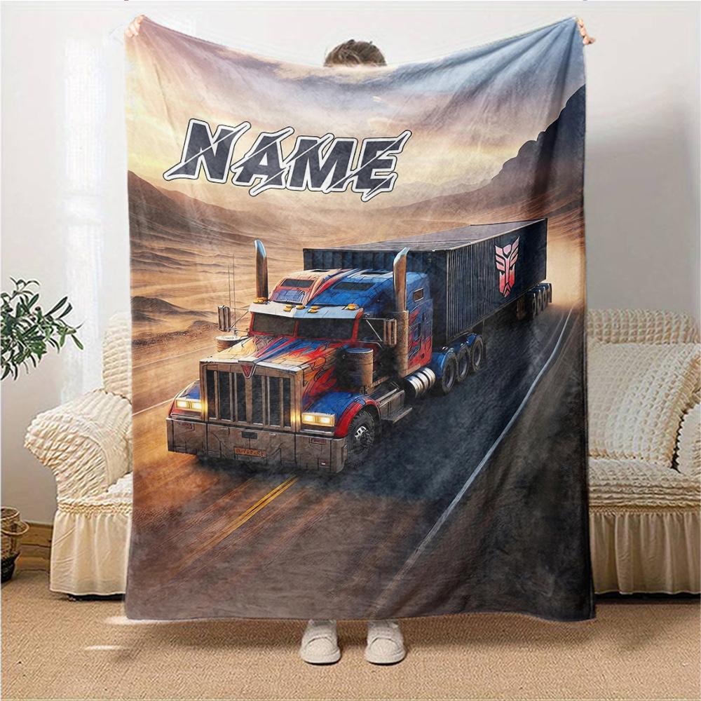 1Pc Transformers Optimus Prime Battle Scene Blanket For Couch Bed Plush Cozy Fuzzy Blanket Super Soft Warm Blankets For Fall And Winter 091879