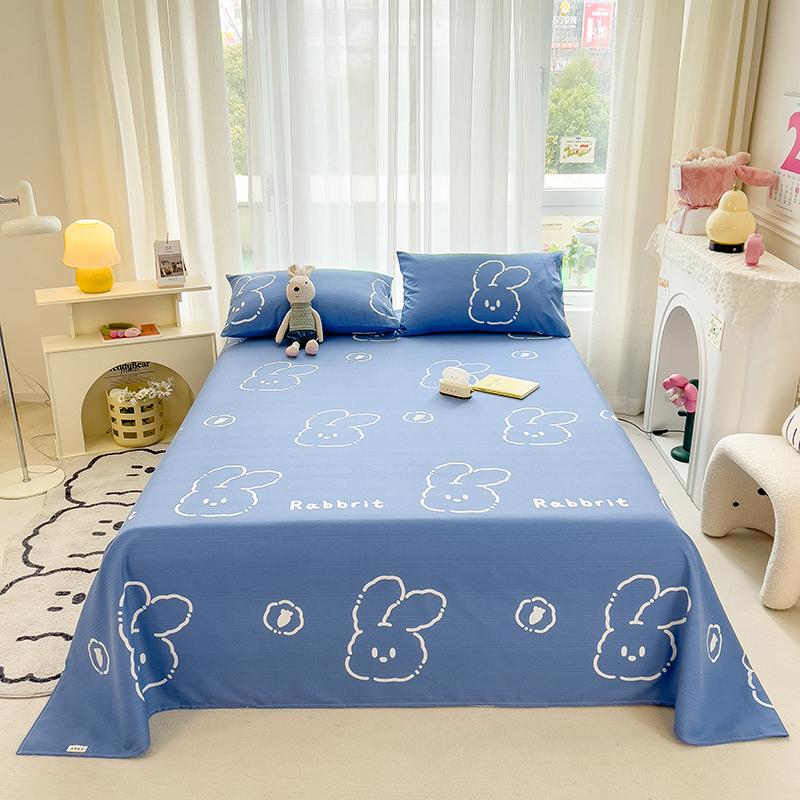 Cute Bear Pattern Bed Sheet Set Cartoon Style 100% Cotton Soft Bed Linen for Kids Boys Girls Bedroom Decoration Bedding Set