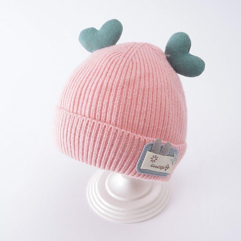Cappellino invernale per neonato berretto a forma di orso coreano cappello invernale in lana a maglia per bambini berretto tinta unita cappello invernale per neonato con paraorecchie