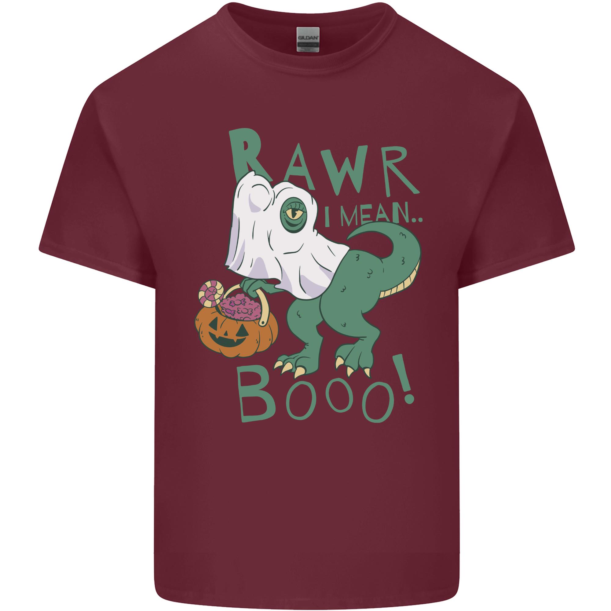 TRex RAWR I Mean Booo Halloween Dinosaur Unisexs Light Cotton TShirt S