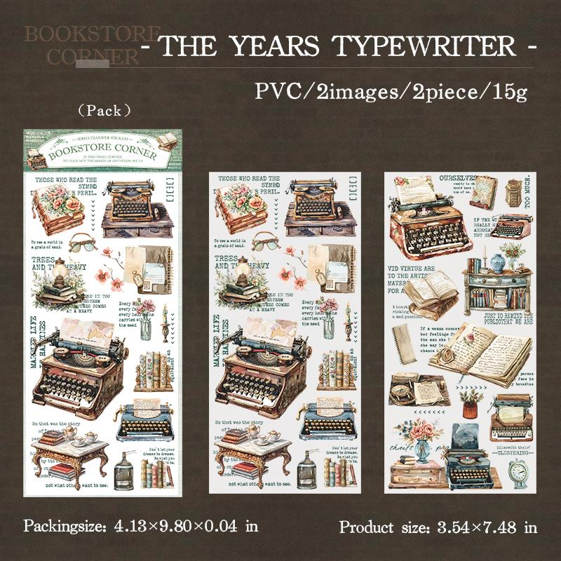 2Sheets/Bag Bookstore Corner Landscape Transfer Stickers for Scrap Books Handmade Art Handbooks Phone Cases Notebook Decoration