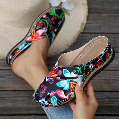 Chinelos Femininos da Moda Sandálias com Salto Cuña Ortopédico Verão Nova Moda Sapatos com Fivela Chinelos Casuais de Praia para Mulheres Chinelos de Casa Mulheres