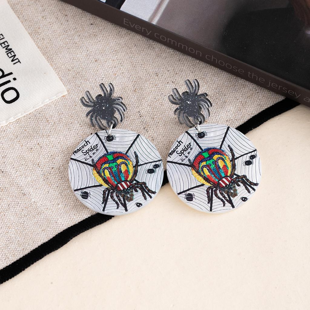 Exaggerated Fun Halloween Spider Stud Earrings Sweet Cool Personality Style Earrings Fashion Exaggerated Niche Temperament Earrings