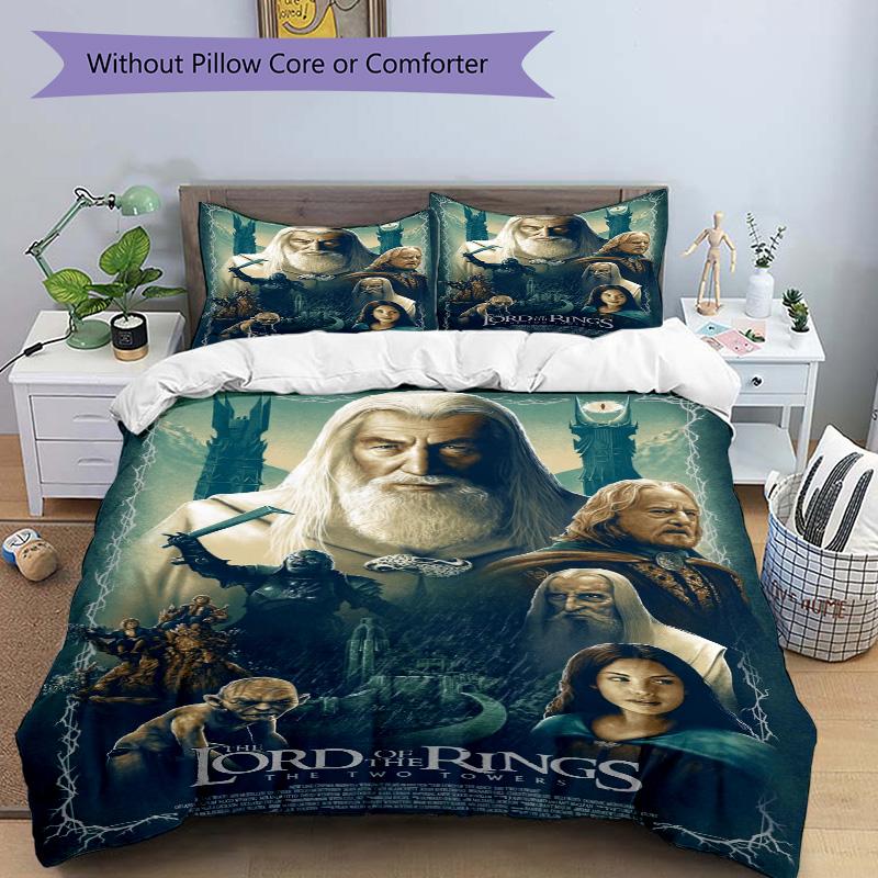 Lord Rings Two Towers Print 3Pcs Bedding Setduvet Cover With 2 Bedropillowcase Home Birthday Gift