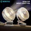 Portable Mini Desktop Fan Light 360° Adjustable Angle 5 Speed Settings Rechargeable Battery Quiet Charging Fan for Home Outdoors