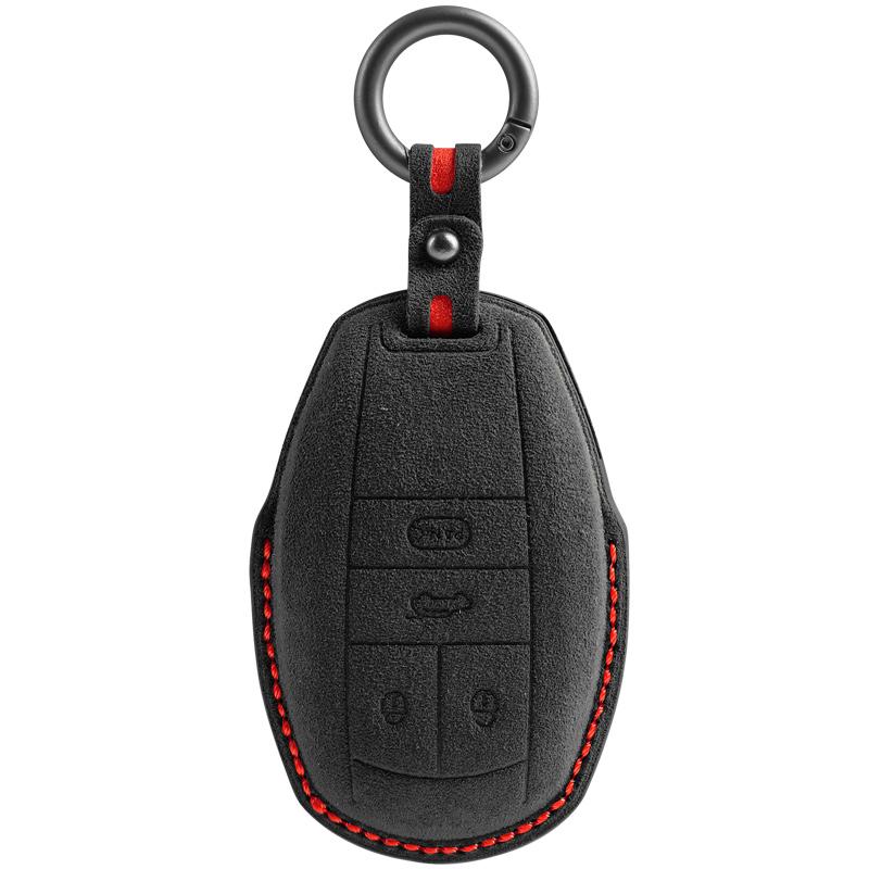 Alcantara Suede Car Key Fob Cover For Bentley Bentayga Continental Flying Spur Mulsanne Key Case Key Chains Ring Car Accessories