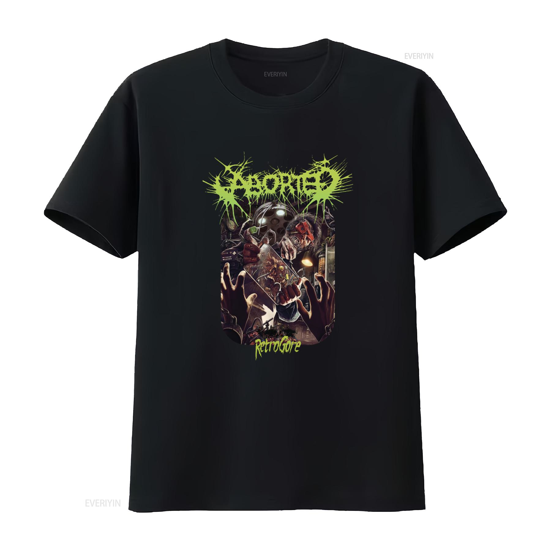 

Retro Aborted Band Retrogore T Shirt Black All Sizes Available vintage Washed Versatile Breathable homme Stylish Stretched 4XL
