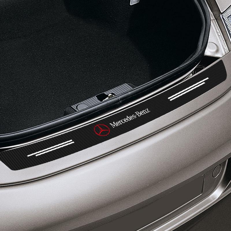 1pcs Carbon Fiber Car Trunk Rear Bumper Sticker Guard Plate Protector For Mercedes-Benz CLA CES CLS SLK GLK CLK SLS CLG GLE GLC GLB EQC GLA GLS SLC