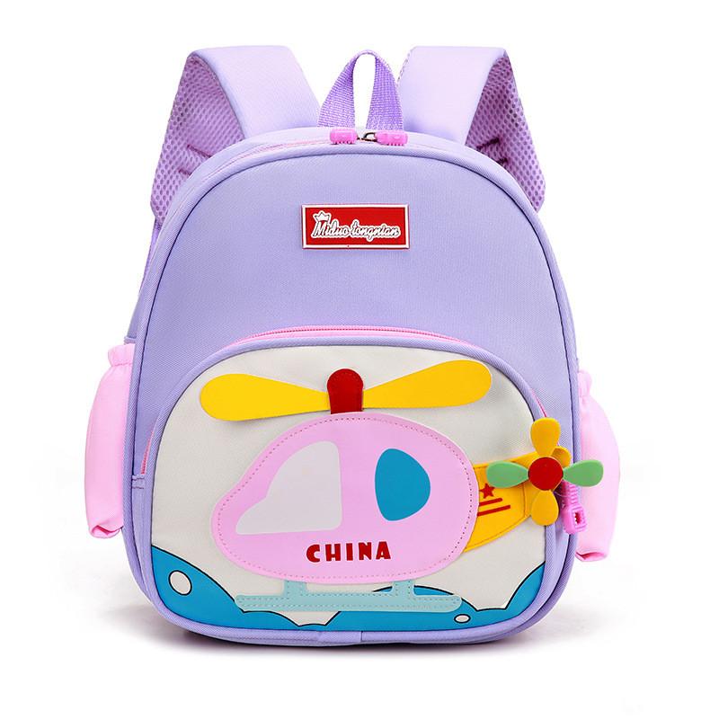 Airplane Letter Pattern Cartoon School Backpack With Lightweight Nylon Material