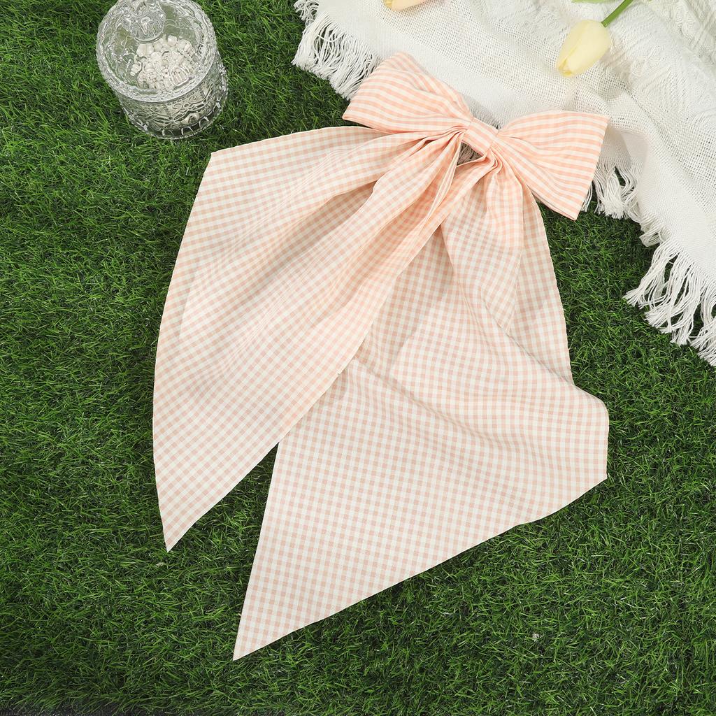 Large Bow Barrettes Women Summer Korean Hairpin Plaid Sweet Hair Clip Headwear Girls Ponytail Hair Clips Hair Accessories