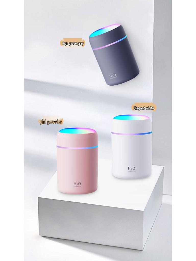 USB Mini Air Humidifier with Large Mist & Colorful Light for Office and Air-Conditioned Rooms