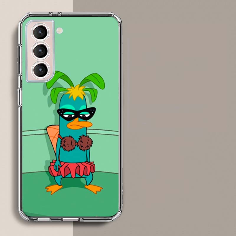 Cartoon Perry The Platypus Phone Case For Samsung Galaxy S25 Edge S24 S23 FE S21 S20 S10 Plus S22 S26 Ultra Cover Clear Cases TP