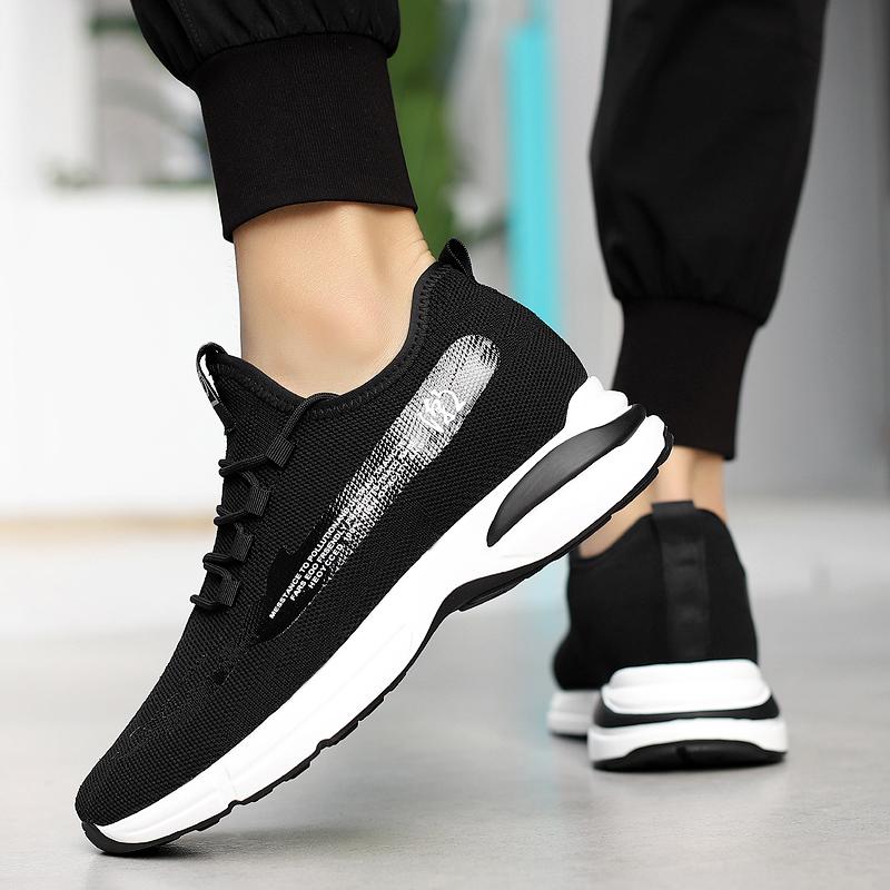 Verão Masculino 6cm Aumento de Altura Malha Sapatos Casuais Leves Confortáveis Respiráveis Antiderrapantes Resistentes ao Desgaste Tênis com Elevador