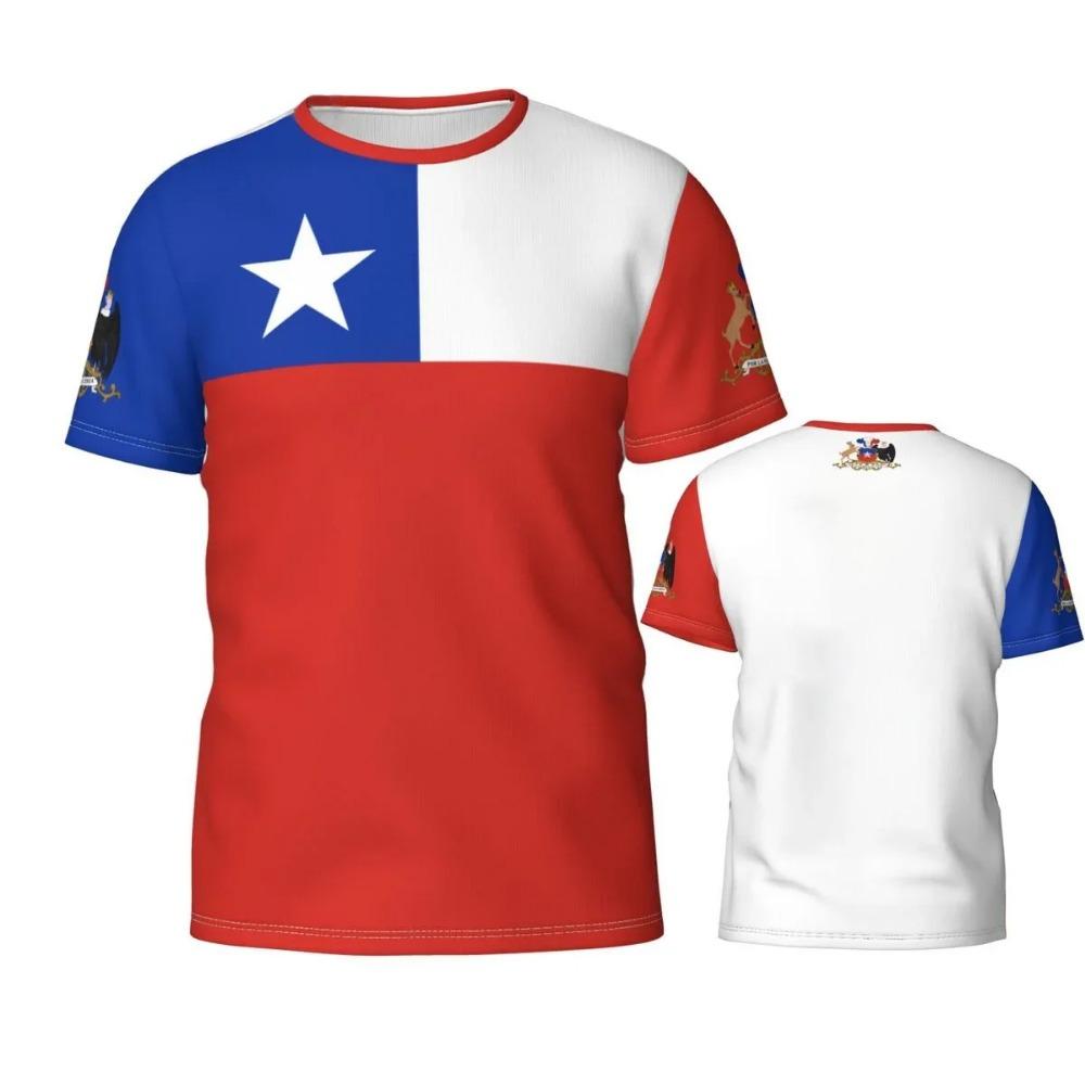 Chilean Flag Badge T-shirt Men & Women Jerseys Team Tees Gift for Chile Football Fans Casual Summer Graphic Short-sleeved Tops