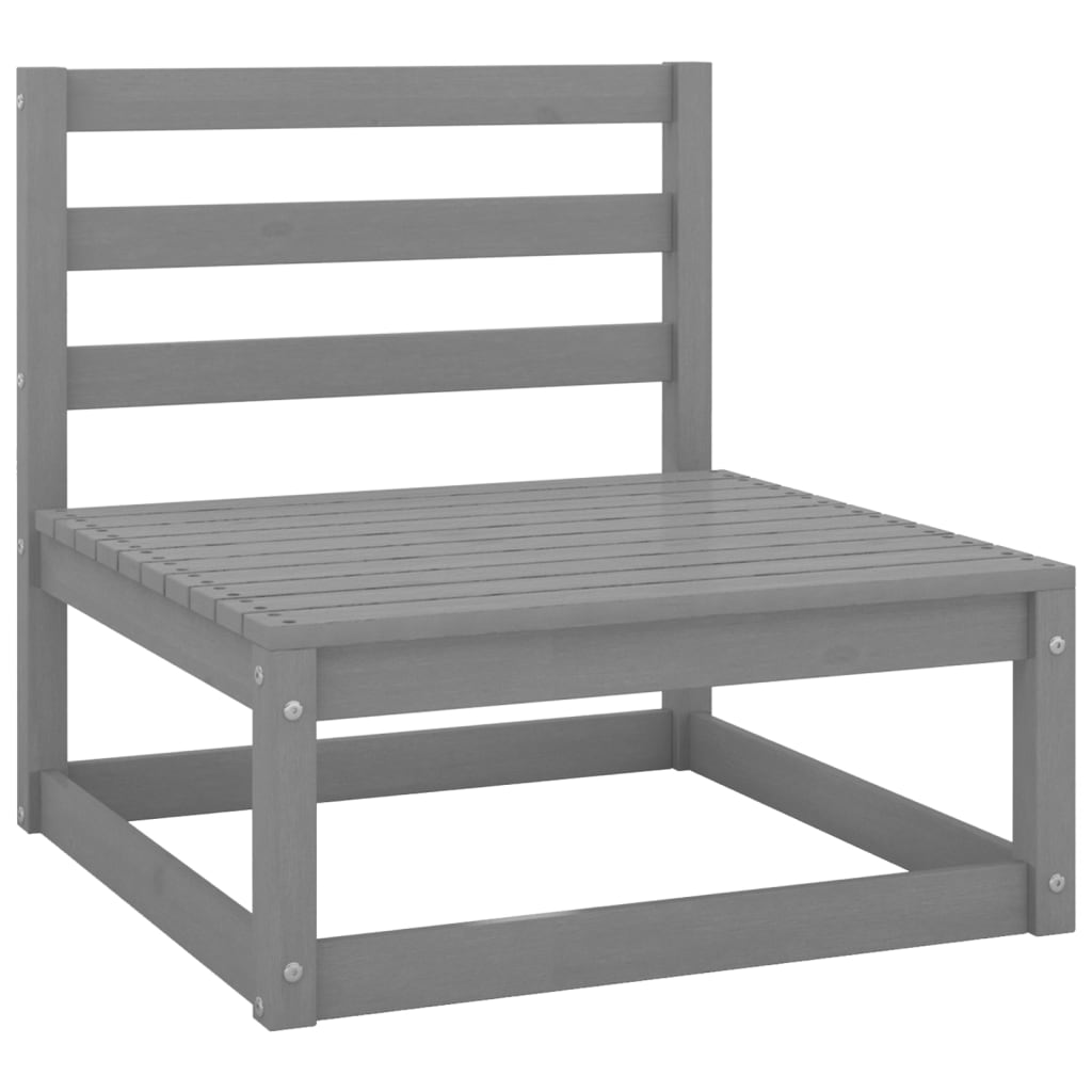 Vidaxl 9-Cz. Garden Lounge Furniture Set, Grey, Pine