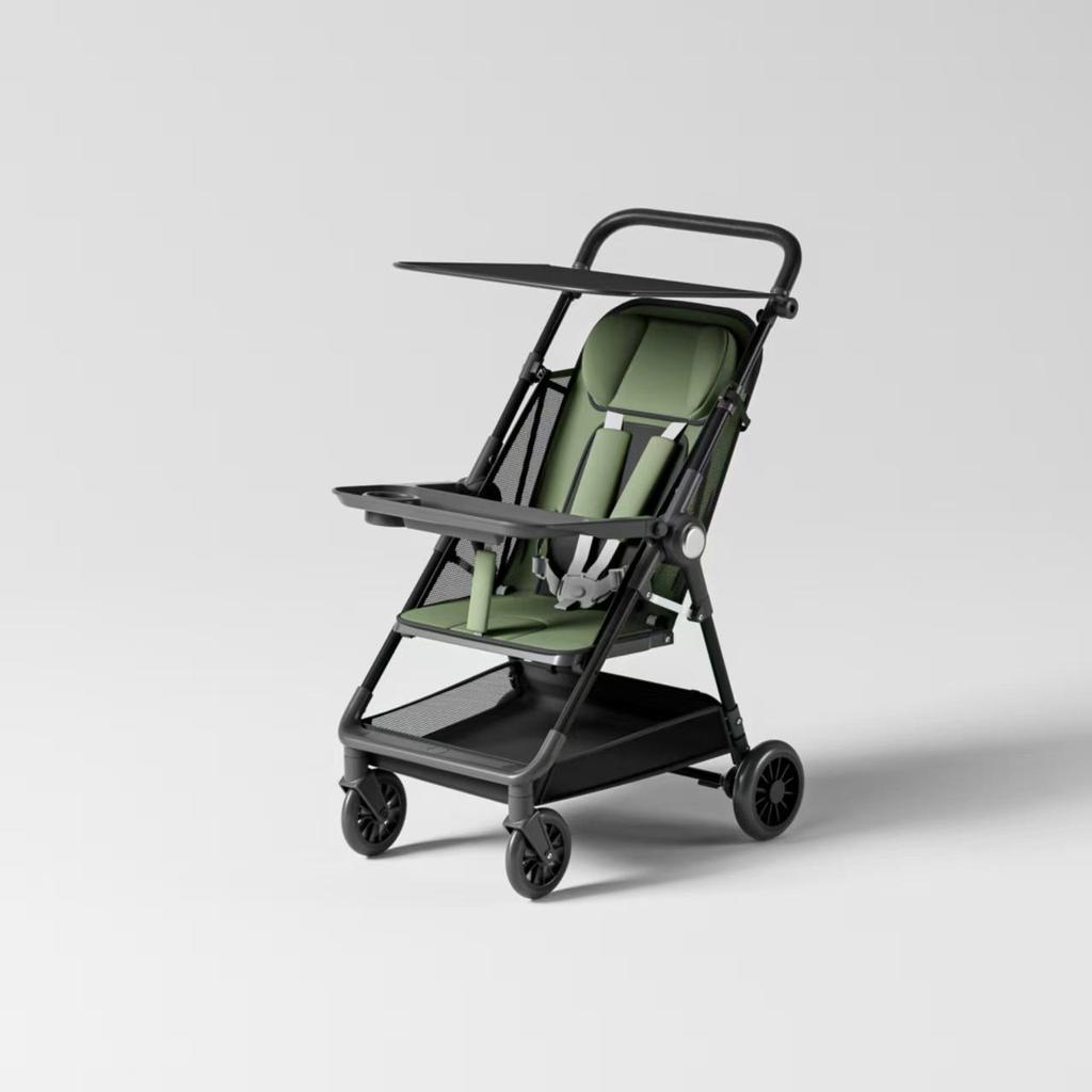 Compact Foldable Baby Stroller: Lightweight, One-Button Fold for Travel and Commuting