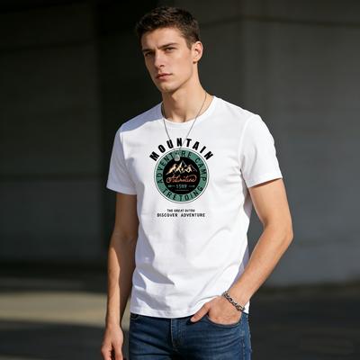 Men's Cotton Casual T-Shirt Loose Short Sleeve Plus Size Casual Tee S-5XL
