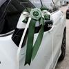 Set of 8 Nuptial Car Adornment with Ribbons Beautiful Silk Bowknot Auto Glasses Adornment for Matrimonial Ceremony