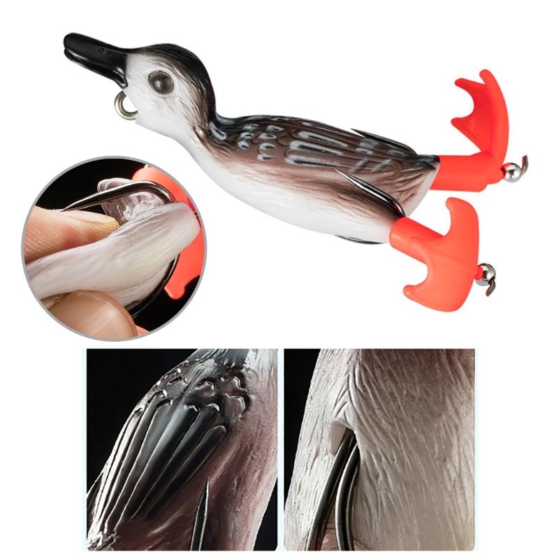 Doppelpropeller Schwimmende Ente Angelköder Haken Ente Oberflächenköder Schwimmköder Künstliche Plätschernde Spritzende Füße