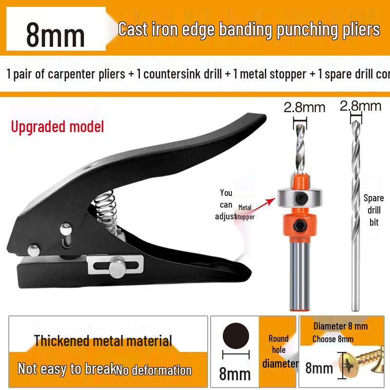 Handheld Cross-Border Sealing Strip Puncher - Flat Angle Woodworking Pliers with Metal Handle