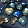 Labradorite Madagascar Quartz Natural Crystal Rock Polished Heart Decor Pendant