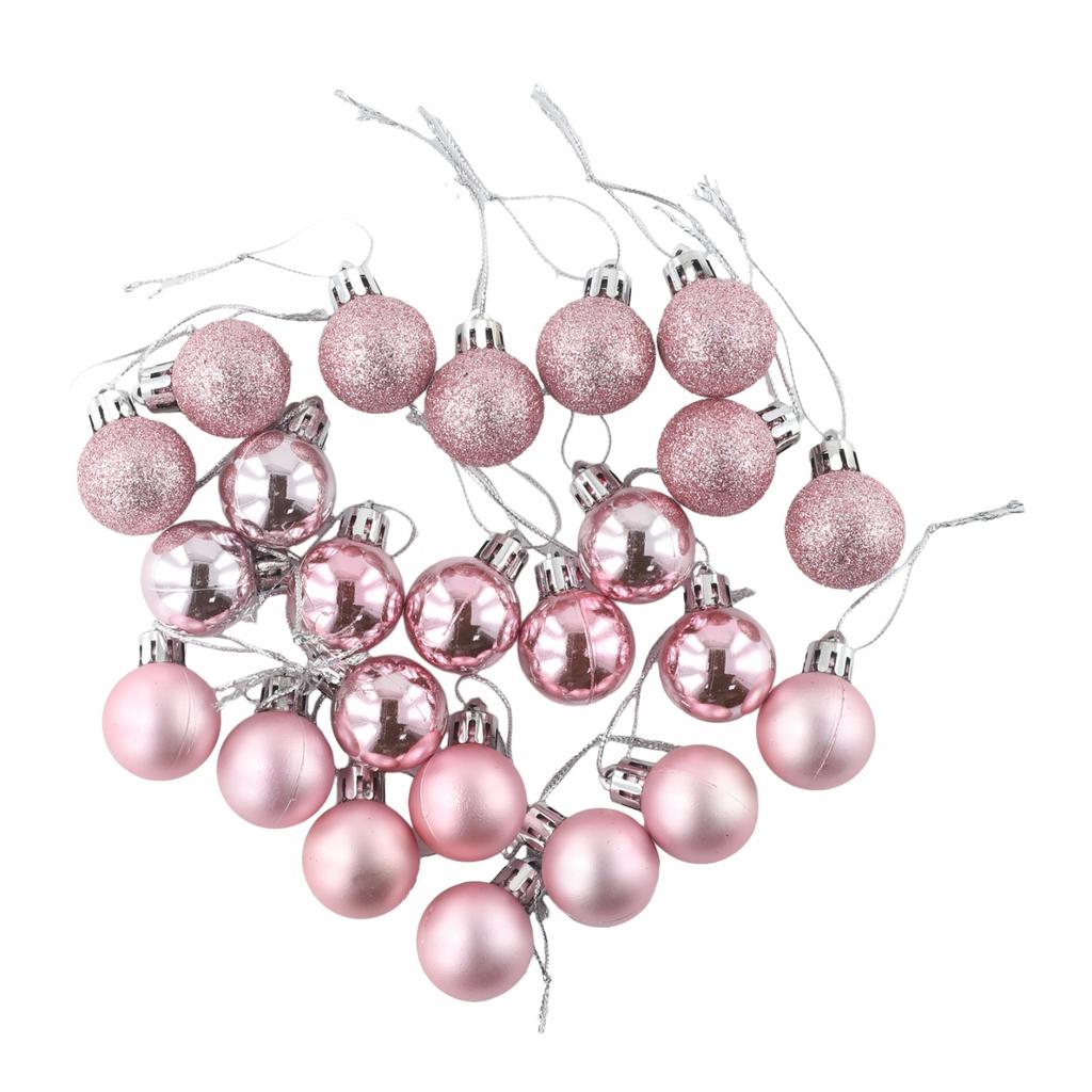 24 STÜCKE Weihnachten für Rosa Kugel Ornamente Baumschmuck für Feiertag Hochzeitsparty