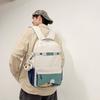 Student Schoolbag Women's Large Capacity Printed Colorblock Travel Backpack Men's Backpack