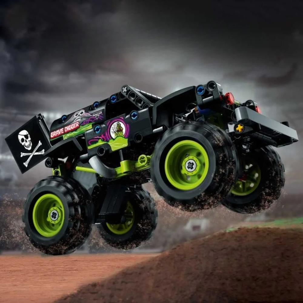 42118 Technic Monster Jam Grave Digger Fahrzeug Bausteine Set 2 in 1 Off Road Stunts Rückziehmotor Auto Spielzeug Weihnachtsgeschenke