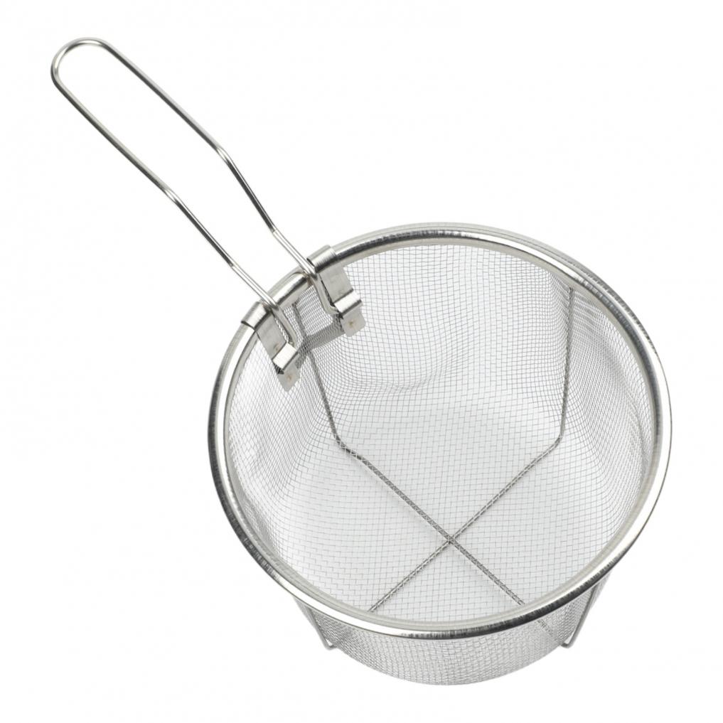 Stainless Steel Fry Basket Colander NonStick Portable with Handle for Cooking
