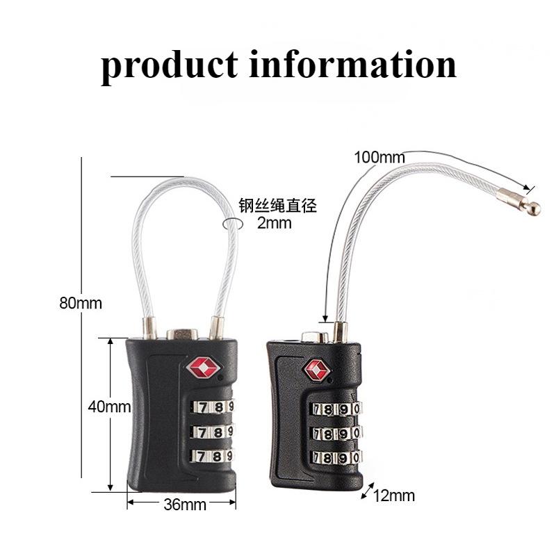New TSA Customs Code Lock for Travel Luggage Password Changeable Lock Contrast Color Design Padlock
