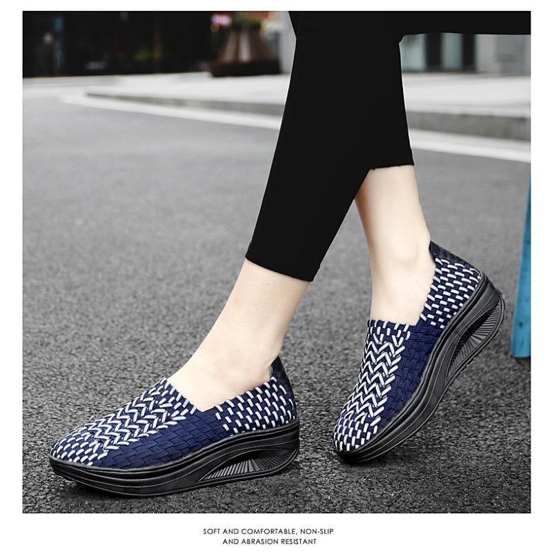 Светящиеся плетеные туфли Ленивые туфли Модные и трендовые женские туфли на толстой — фото 12