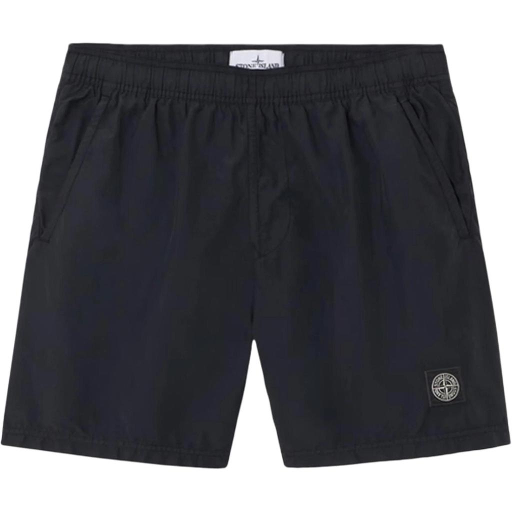 Stone Island Logo Patch Elastic Waist Three-Quarter Casual Shorts Men shorts L1S15B100B09S0046-V0029