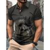 Men's Polo shirt Animal Graphic Print Outdoor Casual O Neck fine horse Short Sleeve Street Fashion  Male Oversized Clothing