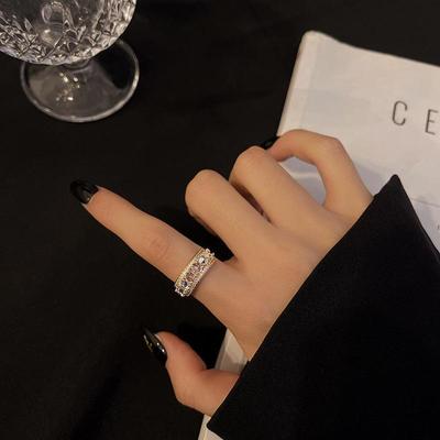 South Korea's Dongdaemun Retro Zircon Adjustable Ring - Trendy Index Finger Jewelry for Women.