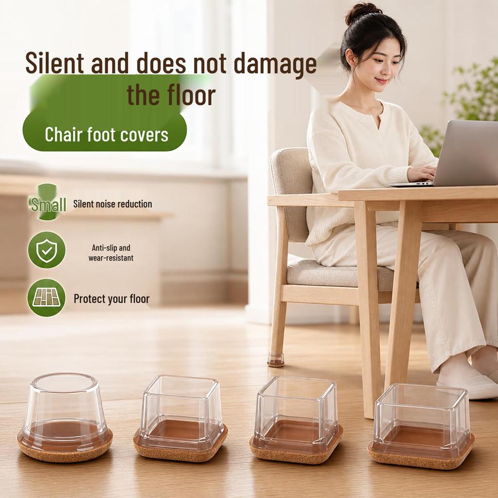 Universal Silicone Chair Leg Caps: Wear-Resistant, Anti-Slip Stool and Table Foot Pads