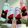 1PC Santa Hat Black Cat 750ml Color Plastic Sports Water Bottle Leakproof Flip Straw Lid Suitable for Sports Office Home Use