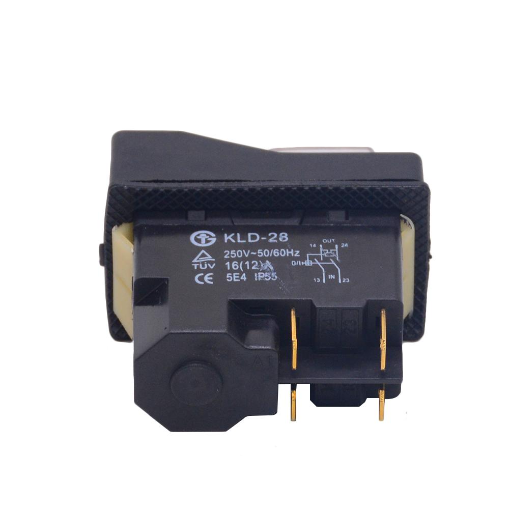 KLD-28 KLD-28A Veekindel elektromagnetiline nupuvajutusega lüliti Viilutus- ja puursae ohutusnupuga lüliti