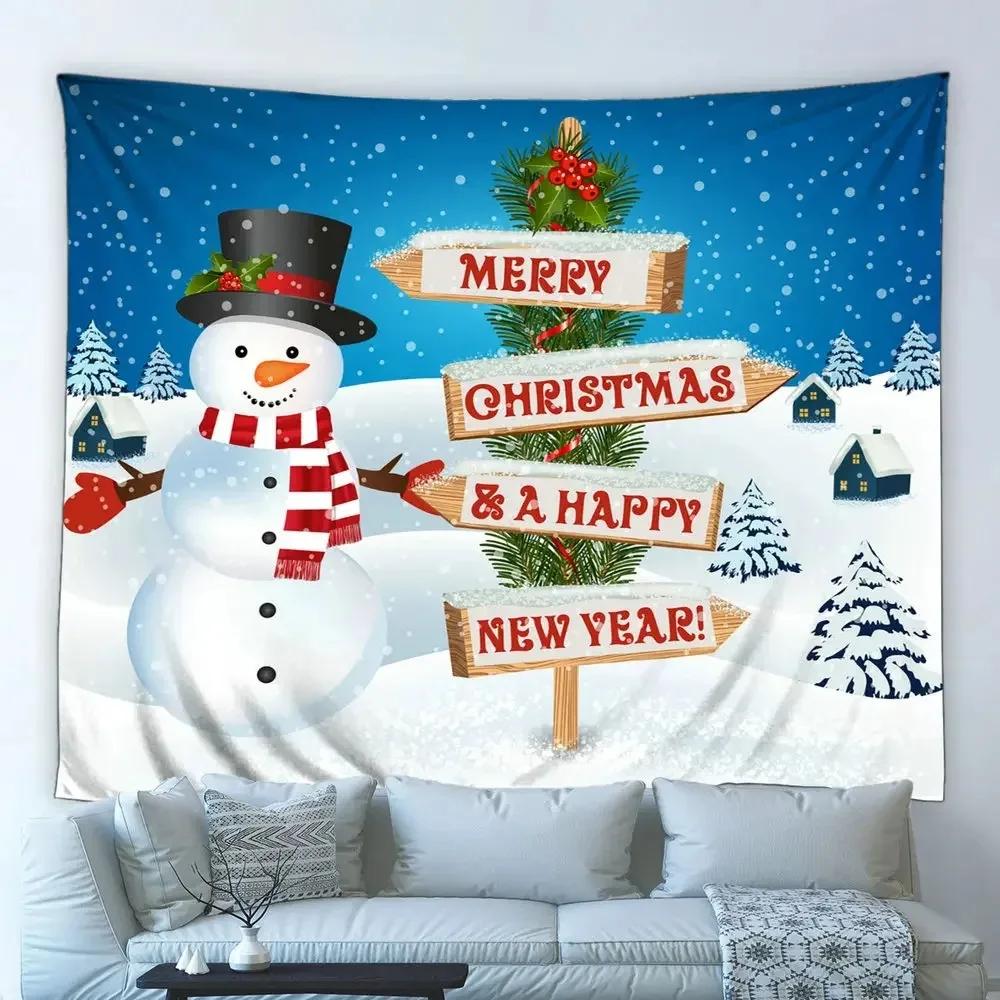 Christmas Snowman Luxury Tapestry Bedroom Living Room Home Christmas Decoration