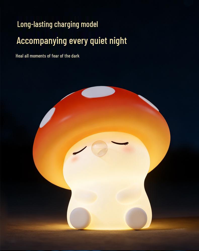 USB Rechargeable Silicone Mushroom Night Light for Kids