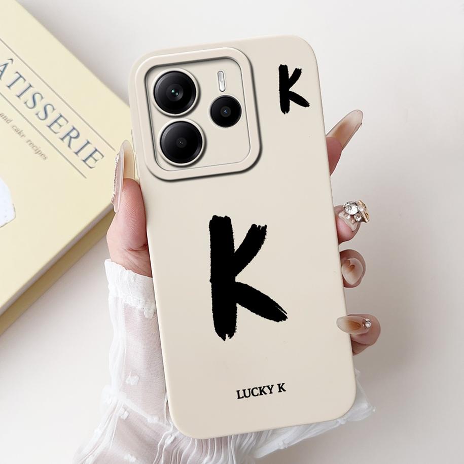 For Xiaomi Redmi Note 14 2025 Case Global Cover Cute Letters Soft Silicone Phone Cases For Redmi Note 14 Europe Note14 5G Fundas